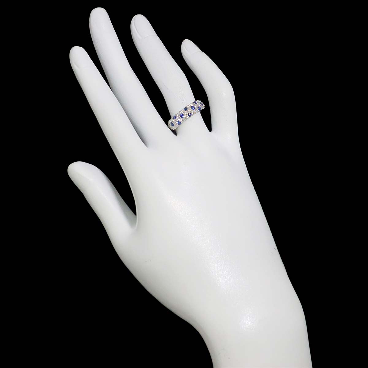 Diamond 0.73ct Sapphire 0.37ct Ring Pt Platinum size5.75-6(US)