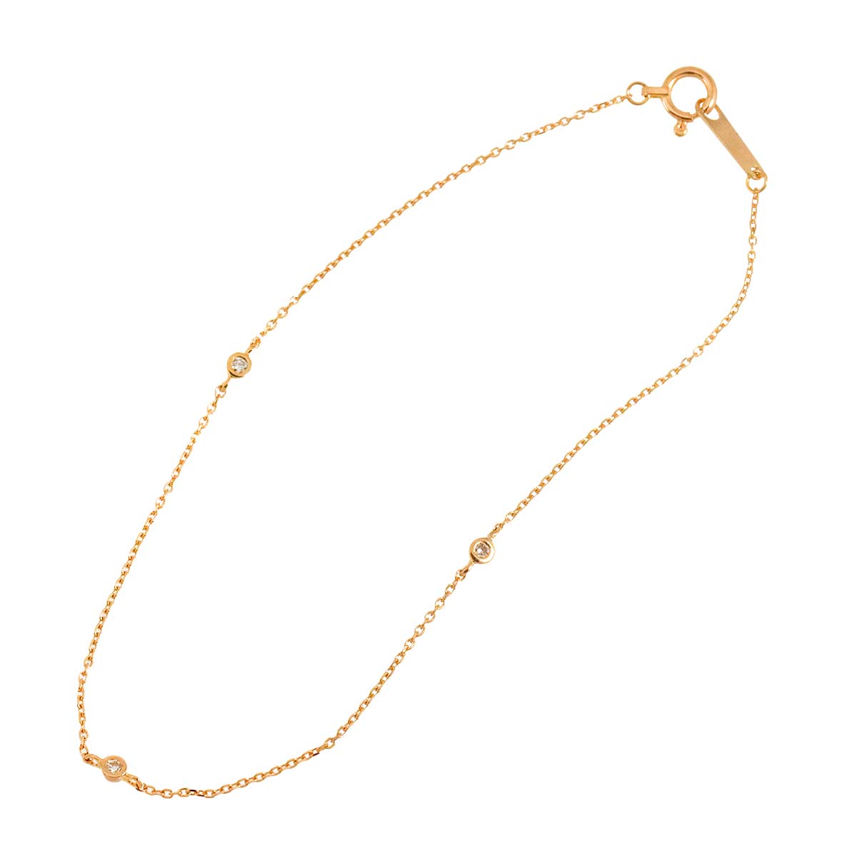 Diamond Bracelet K18 18K Pink Gold 750