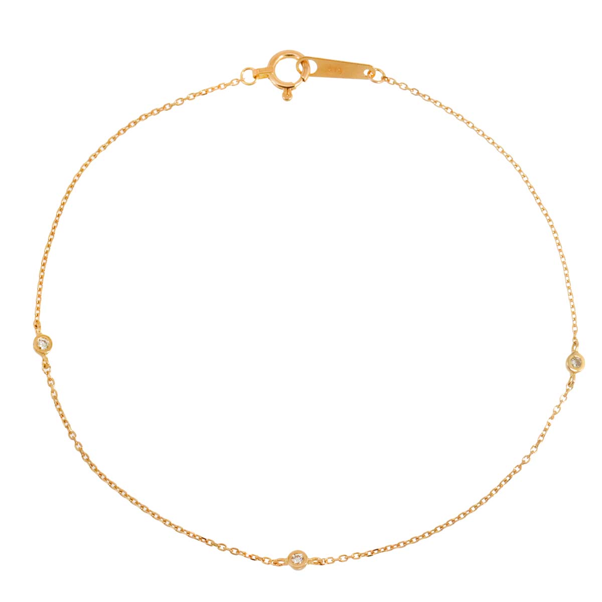 Diamond Bracelet K18 18K Pink Gold 750