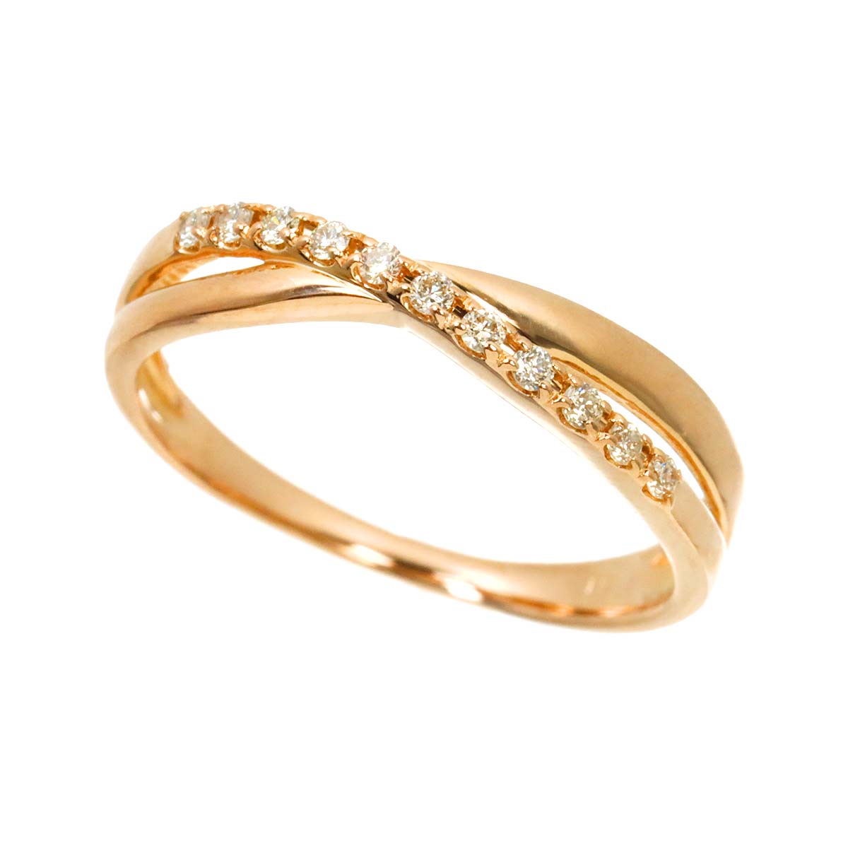 Diamond Ring 18K K18 PG 750 size4.75-5(US)