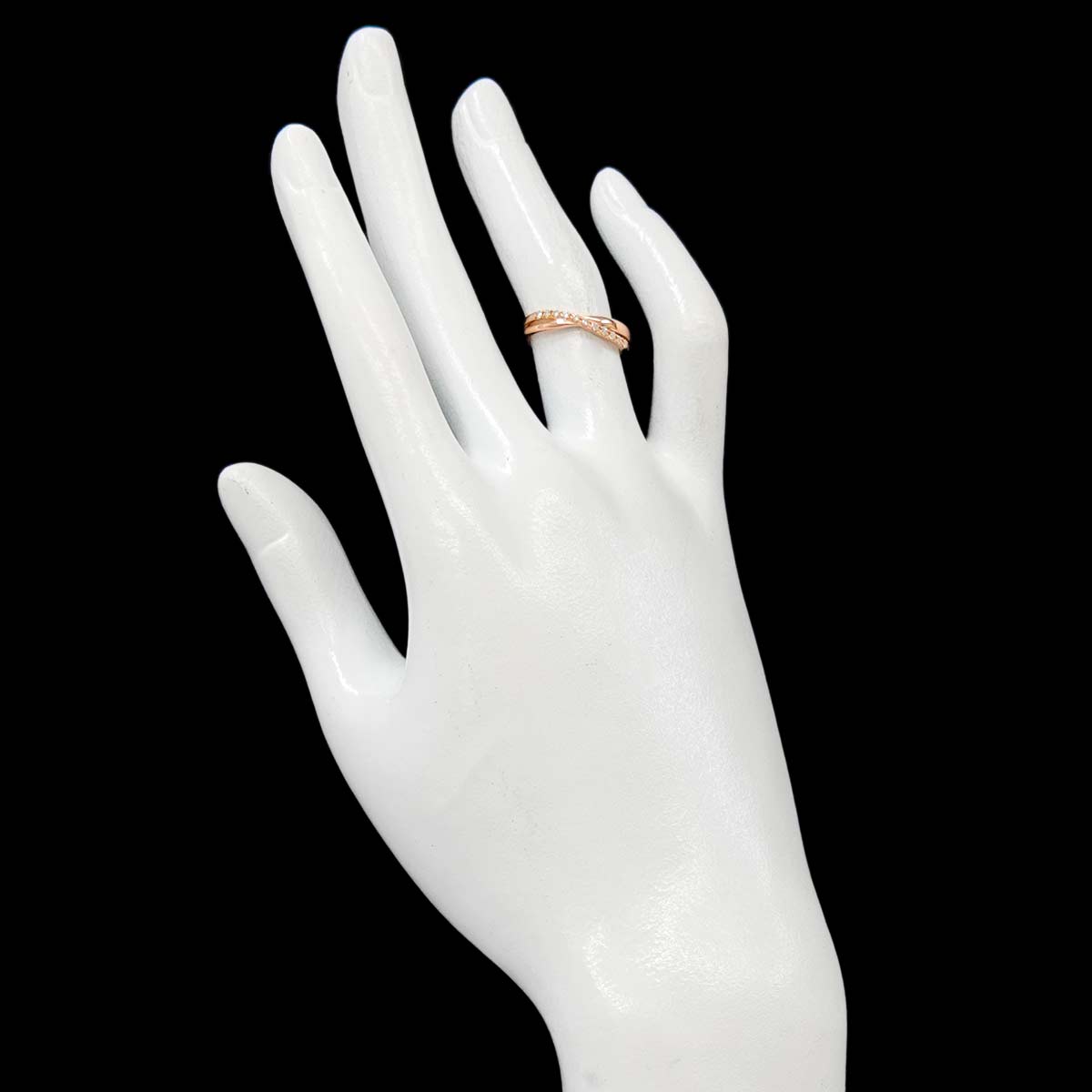 Diamond Ring 18K K18 PG 750 size4.75-5(US)