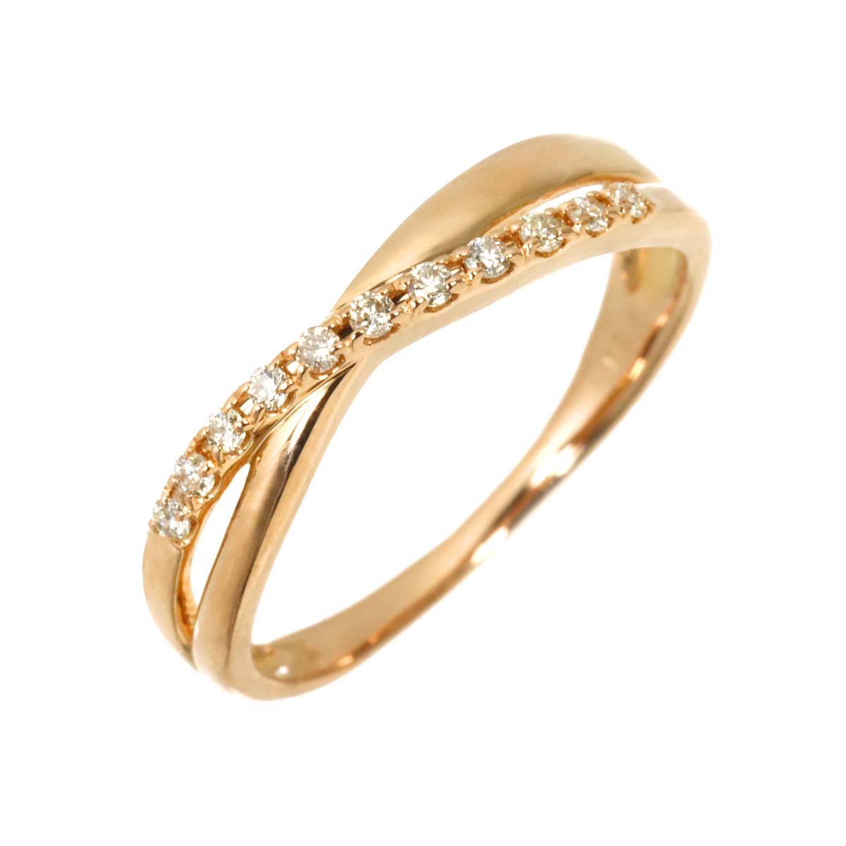 Diamond Ring 18K K18 PG 750 size4.75-5(US)