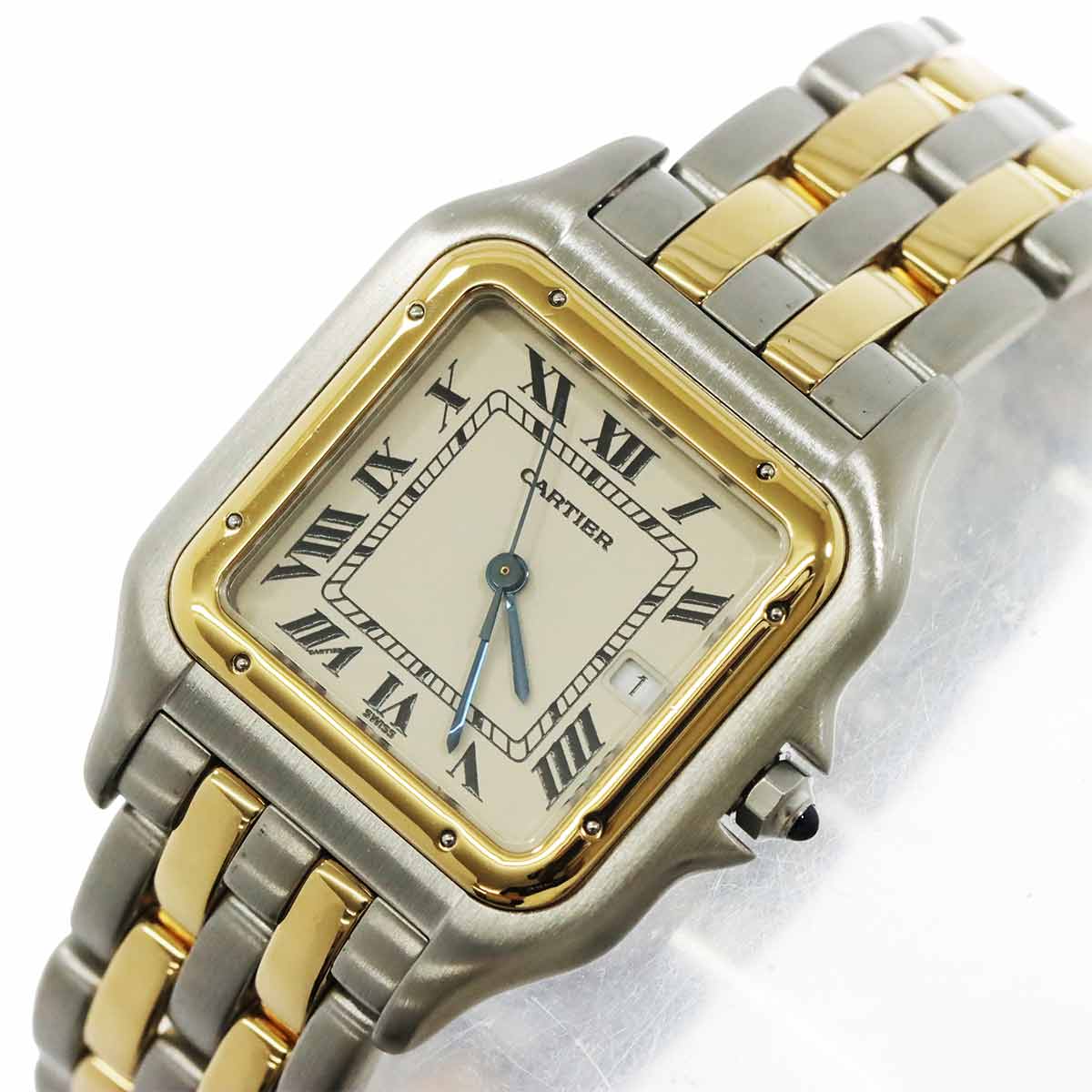 Panthere LM 83083442 YG Quartz Cream Dial Mens Wrist Watch
