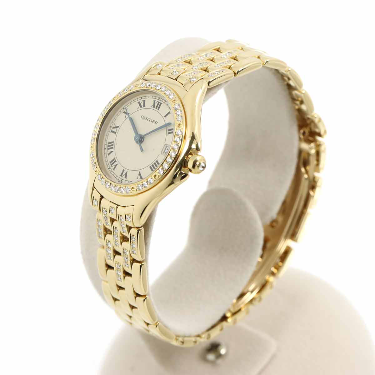 panthere cougar WF8001FR K18YG Diamond Date Cream Dial Watch