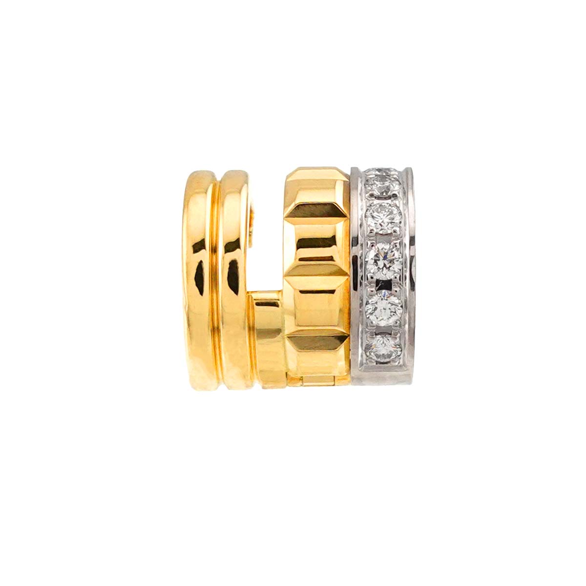 QUATRE RADIANT Diamond Single Earrings Clip on 18K YG WG