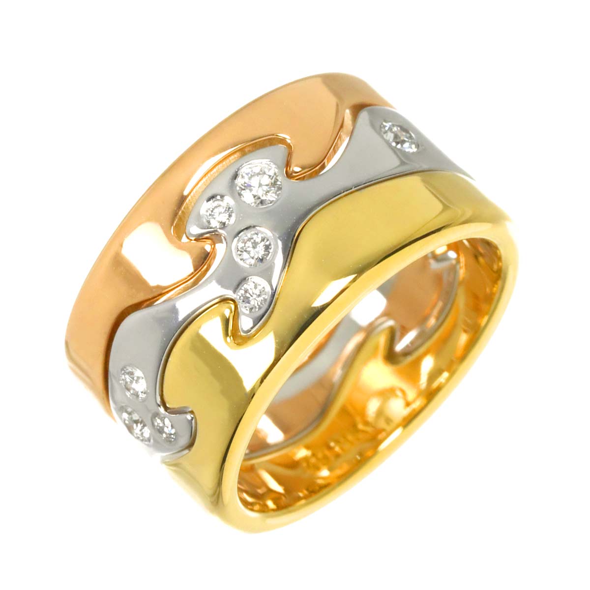 Fusion Diamond Ring 18K YG WG PG 750 size49 4.75-5(US)