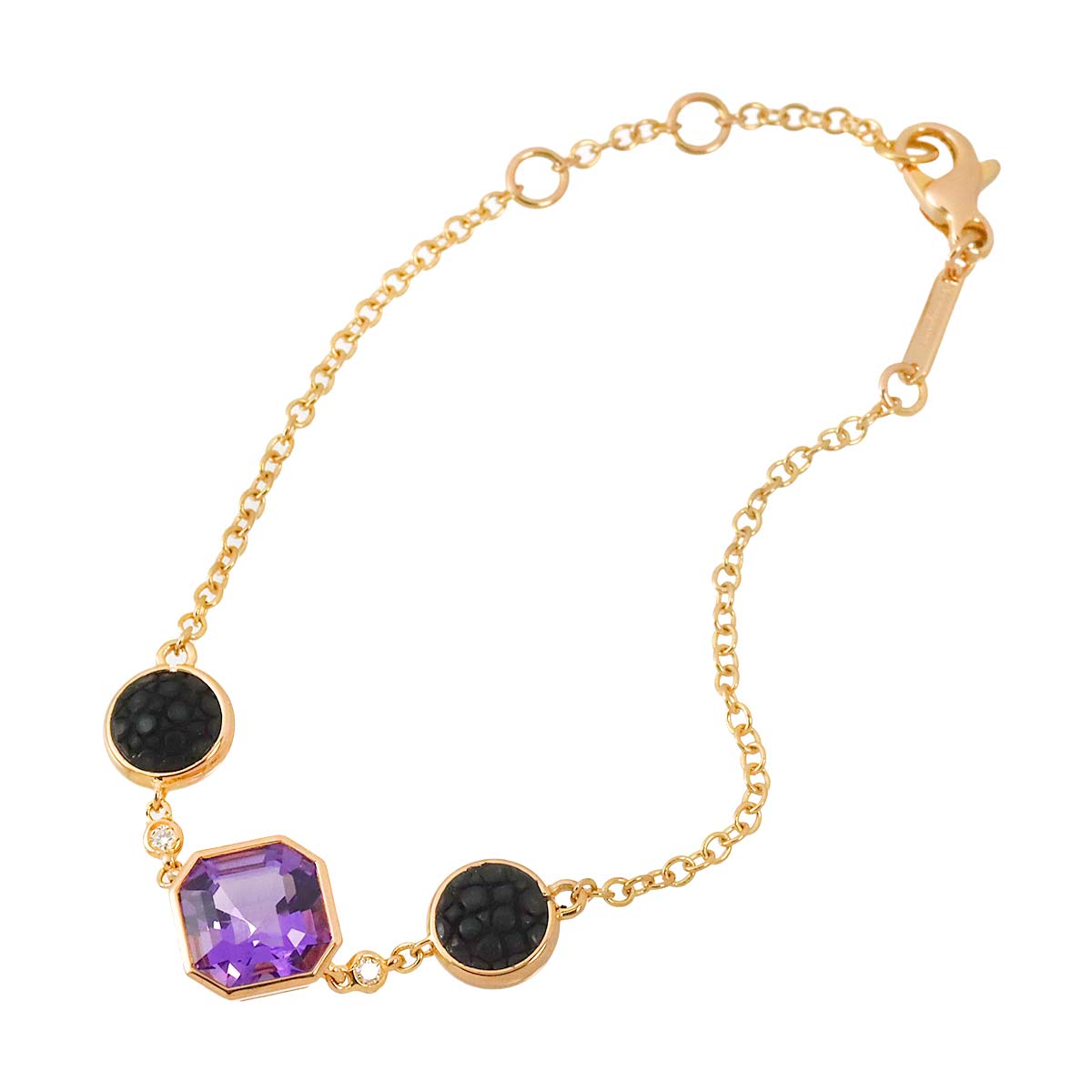 Amethyst Diamond Bracelet 18K PG 750