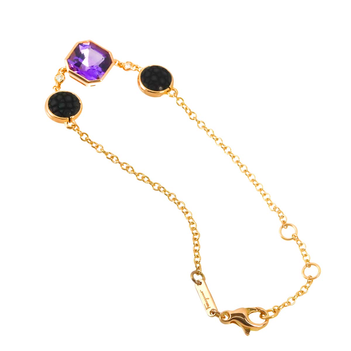 Amethyst Diamond Bracelet 18K PG 750