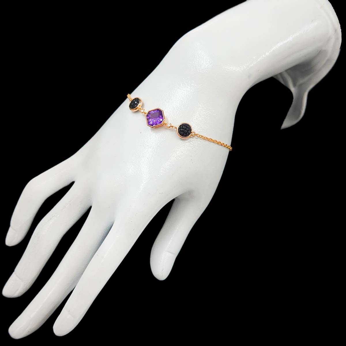 Amethyst Diamond Bracelet 18K PG 750
