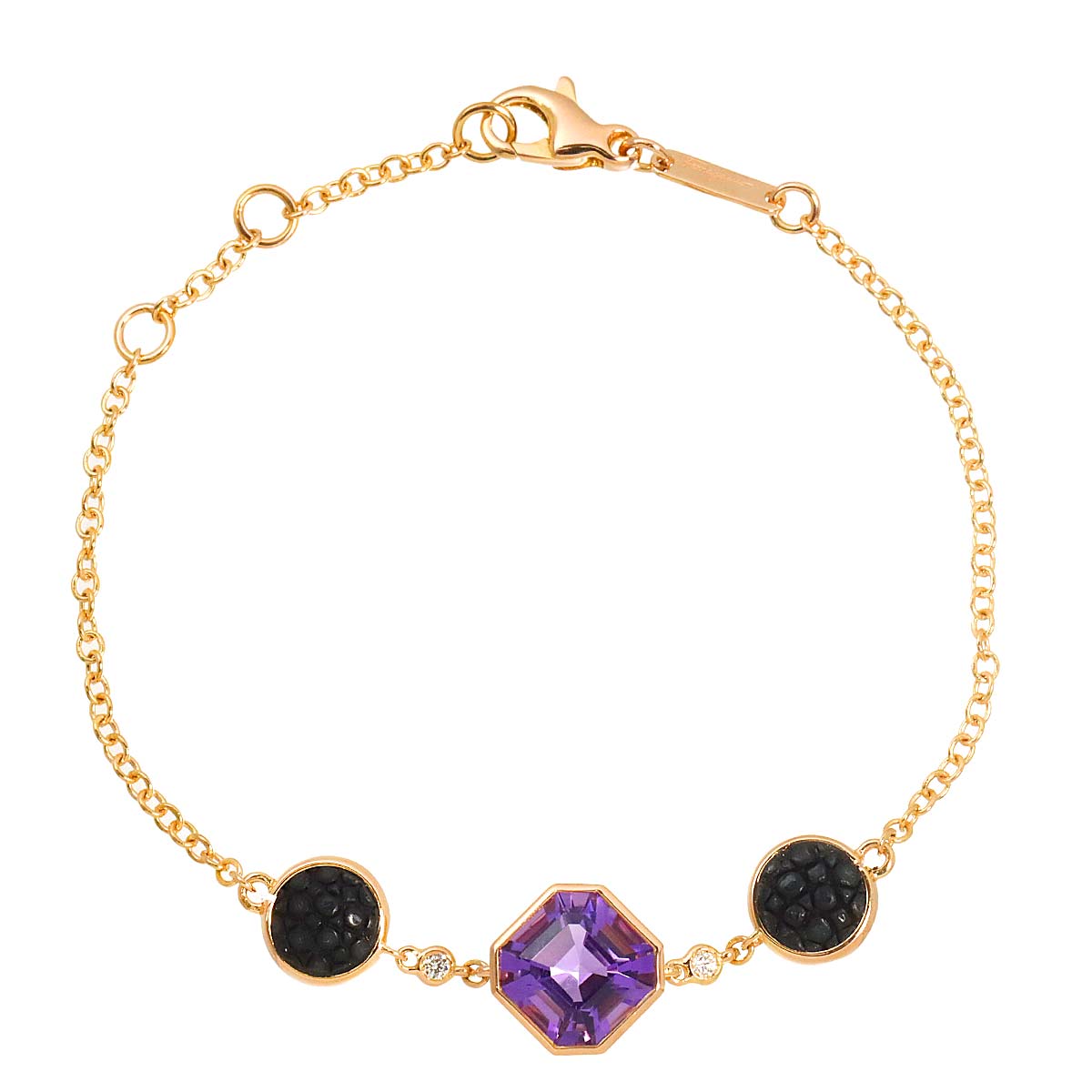 Amethyst Diamond Bracelet 18K PG 750