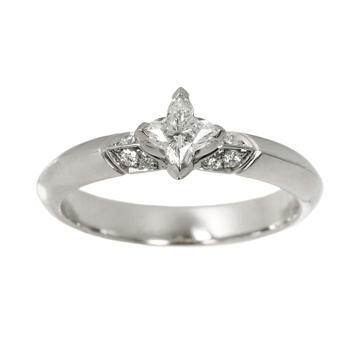 Solitaire Star Diamond Ring Pt size51 5.5-5.75(US)