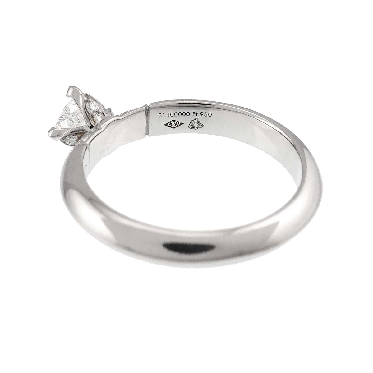 Solitaire Star Diamond Ring Pt size51 5.5-5.75(US)