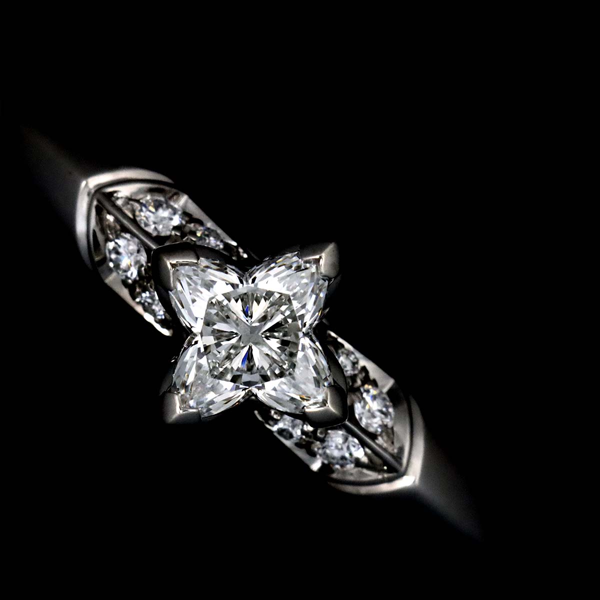 Solitaire Star Diamond Ring Pt size51 5.5-5.75(US)