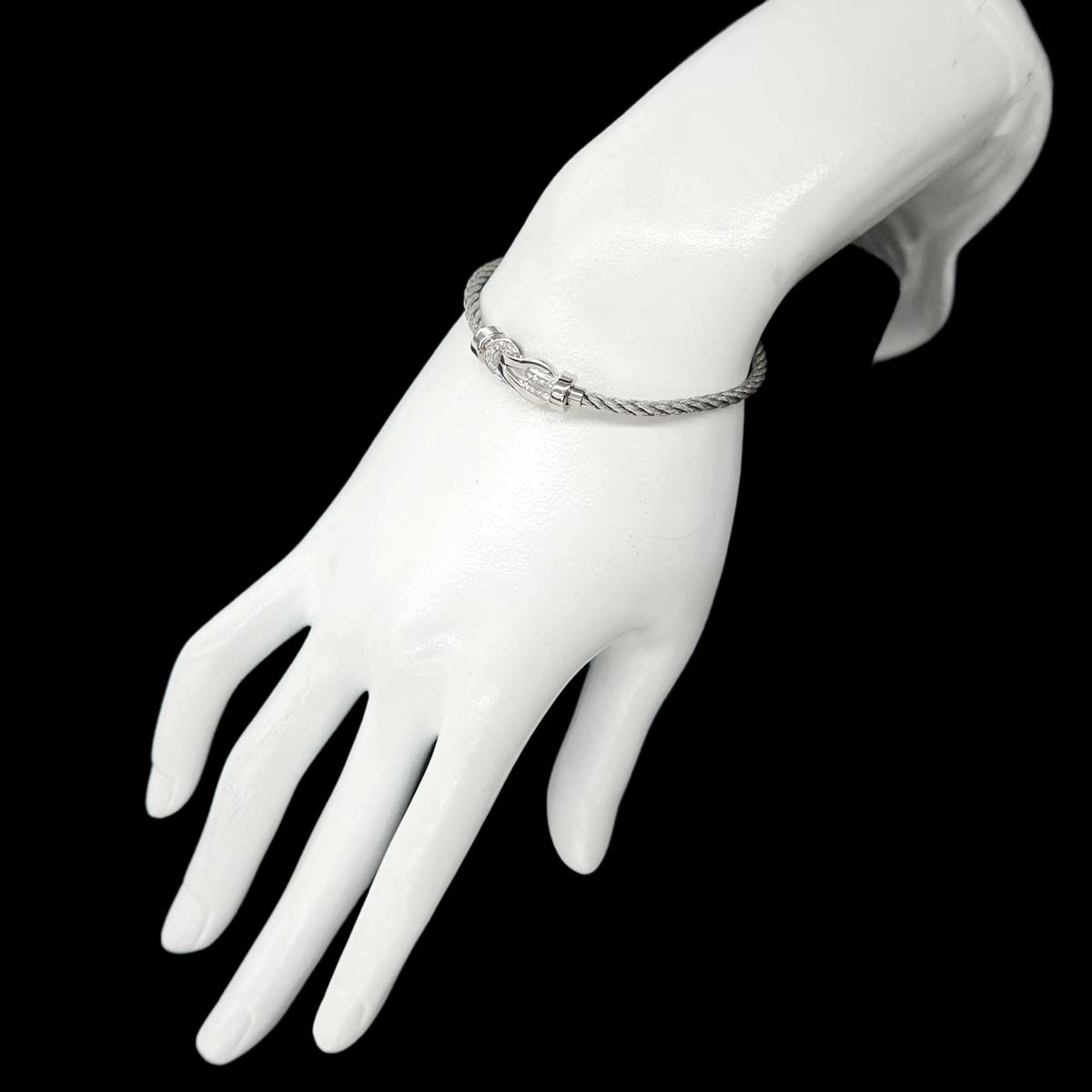 Chance Infini Diamond Bracelet MM 18K White Gold 750 Steel size15