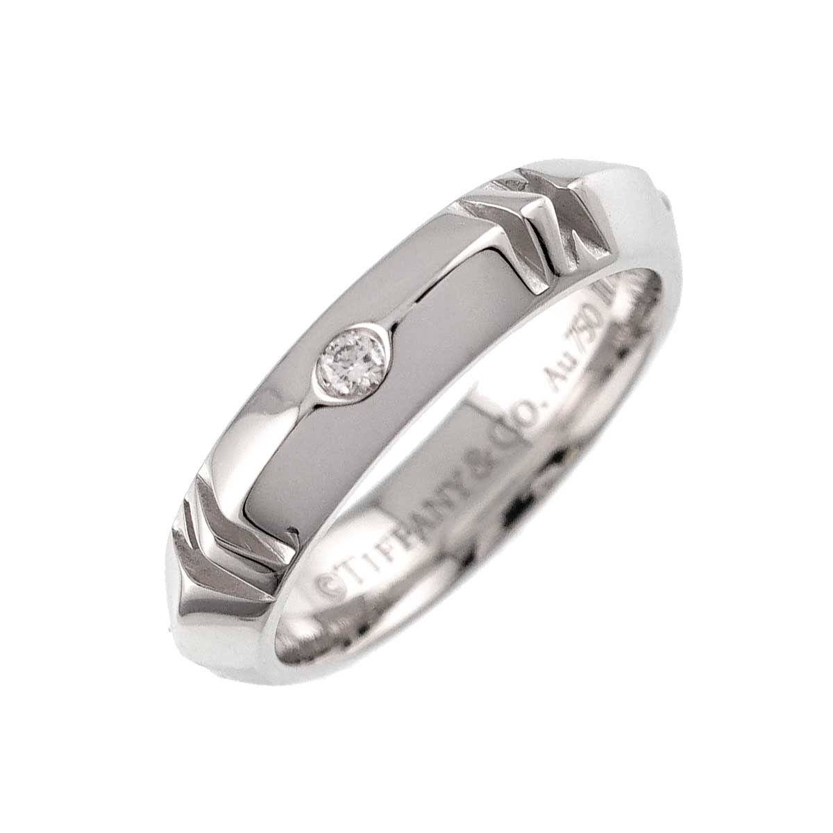 Atlas Diamond 0.10ct Ring 18K White Gold 750 size4.75-5(US)