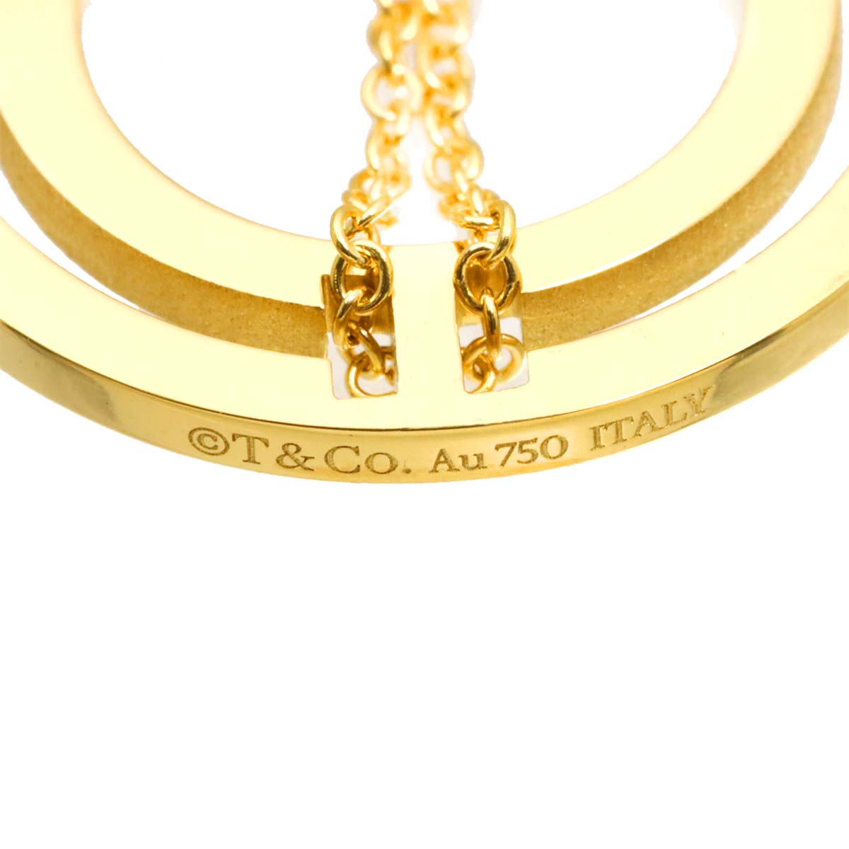 T Two Circle Necklace 18K Yellow Gold 750