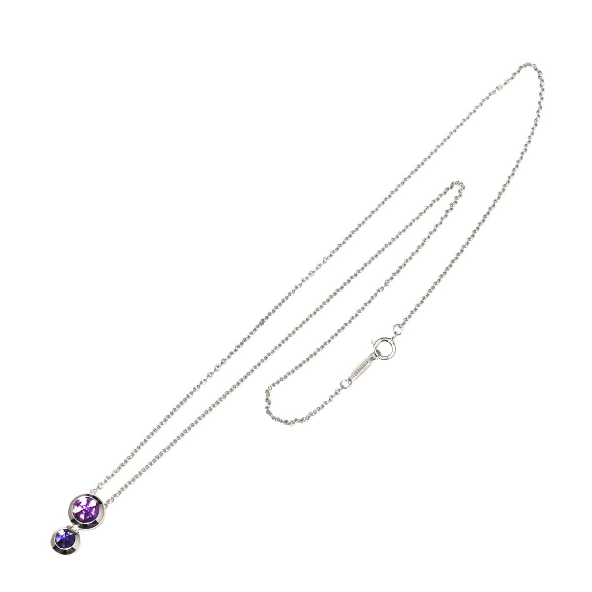 Amethyst Iolite Necklace 18K White Gold 750