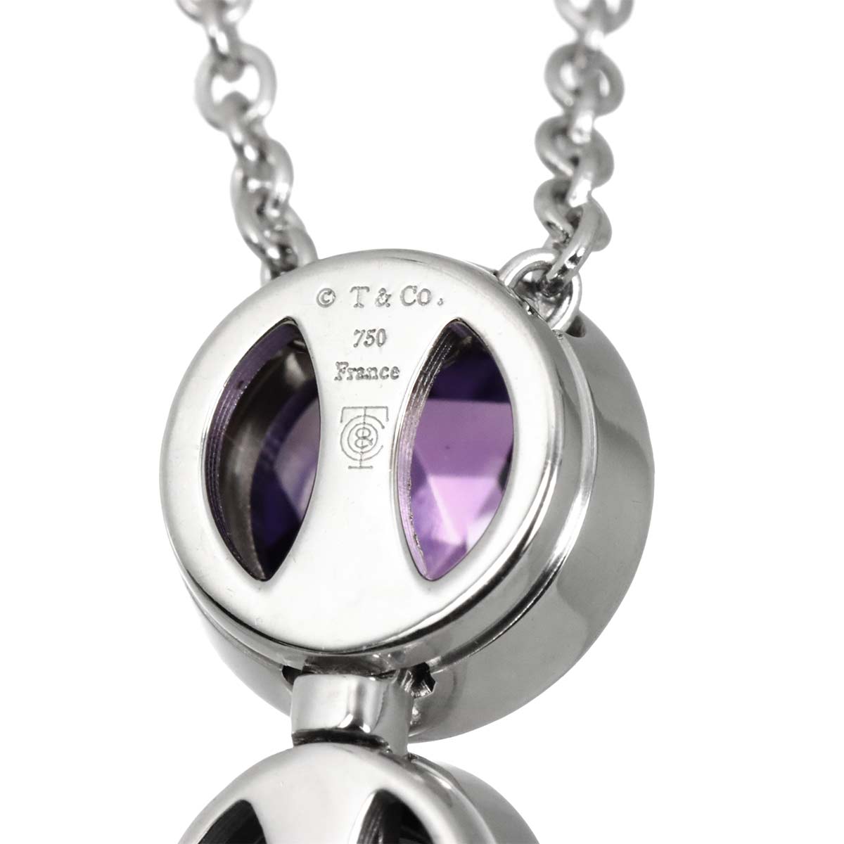Amethyst Iolite Necklace 18K White Gold 750