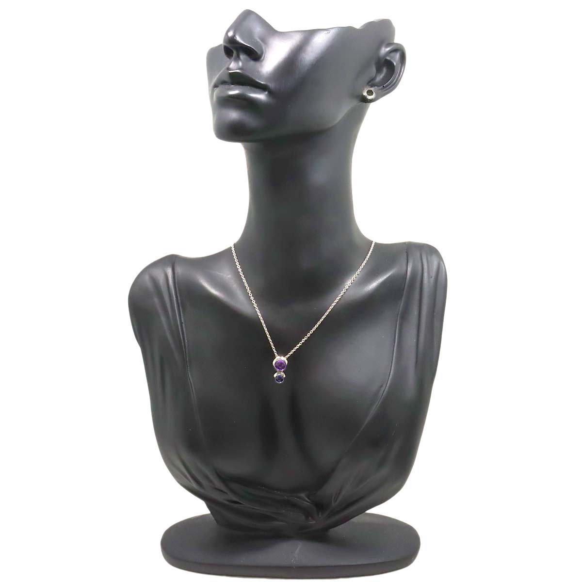 Amethyst Iolite Necklace 18K White Gold 750