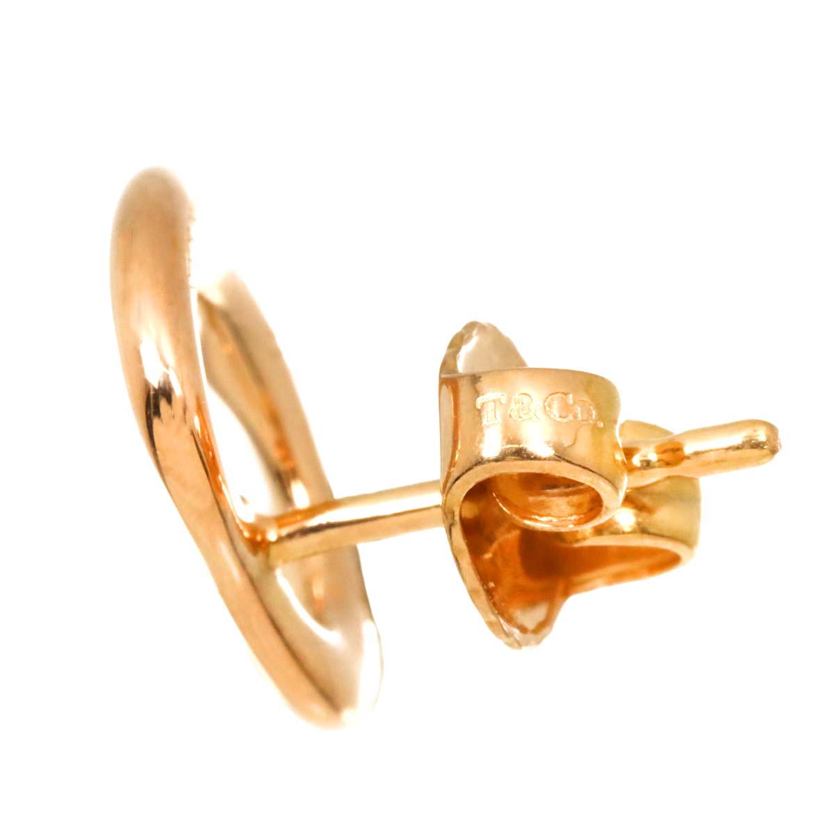 Open Heart Earrings Pierced 18K Pink Gold 750