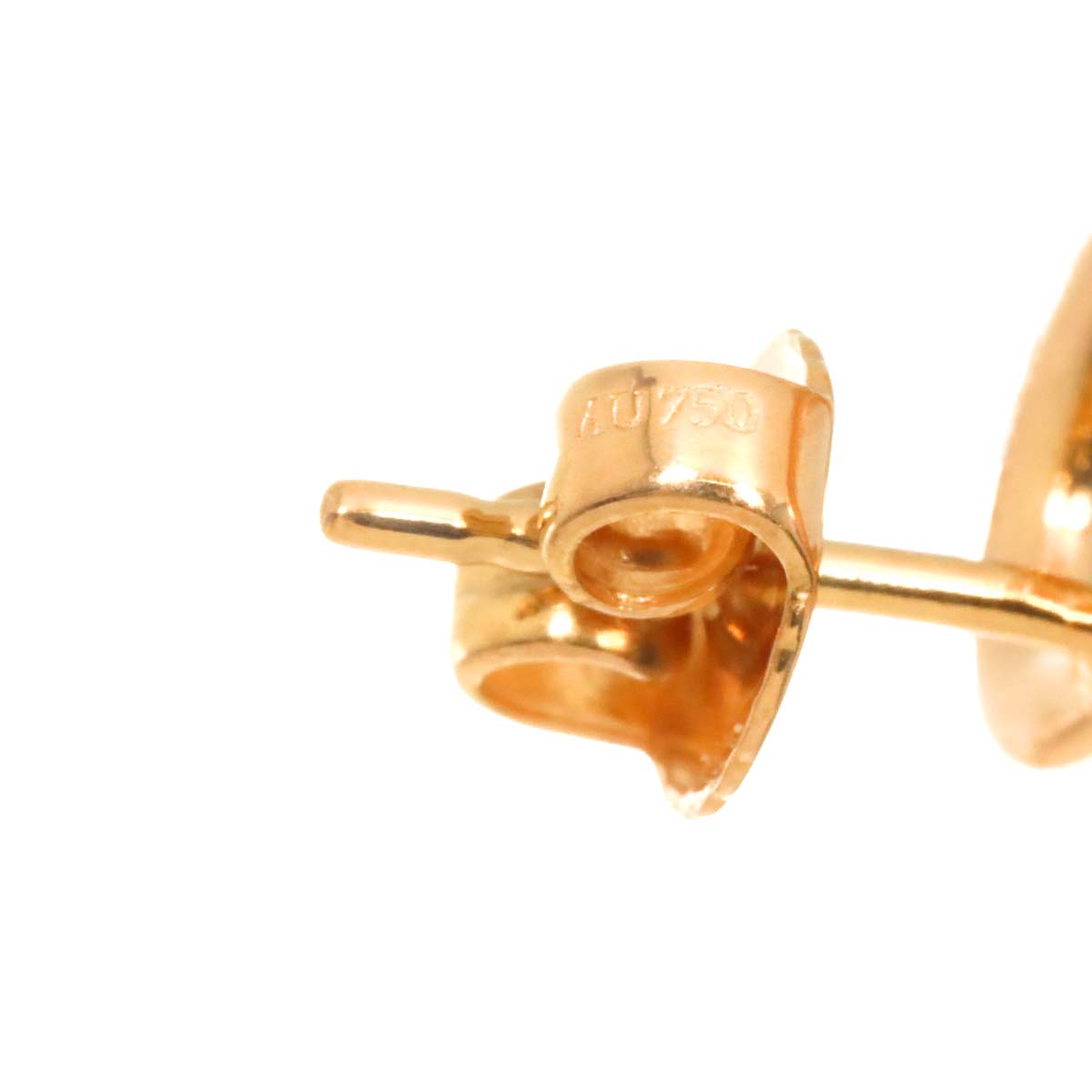 Open Heart Earrings Pierced 18K Pink Gold 750