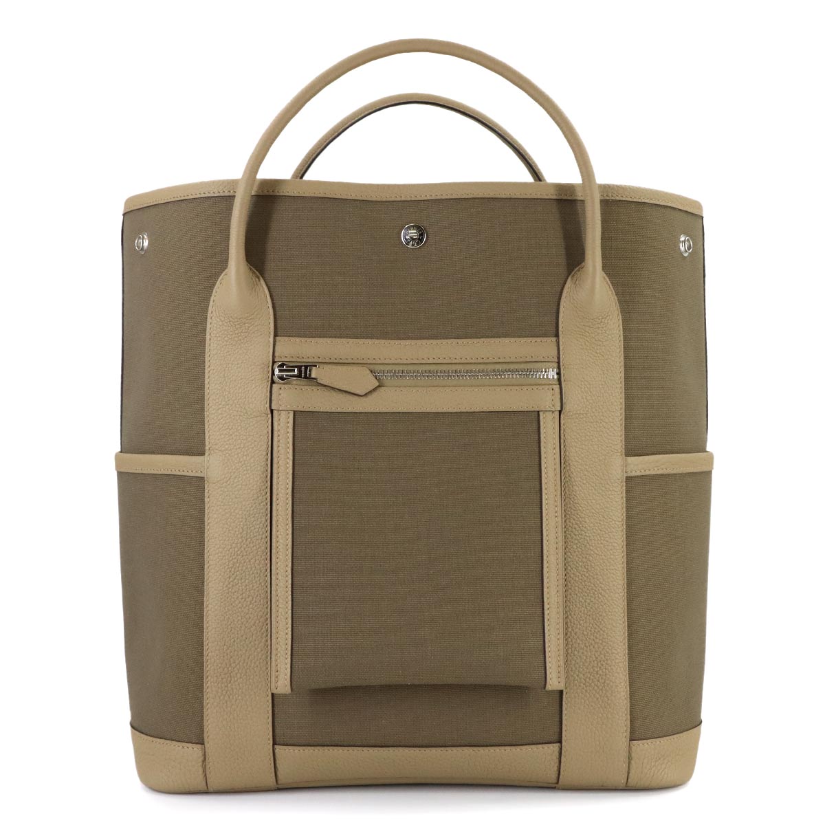 Garden Party Pockets Vertical Bag Toile Militaire Beige marfa