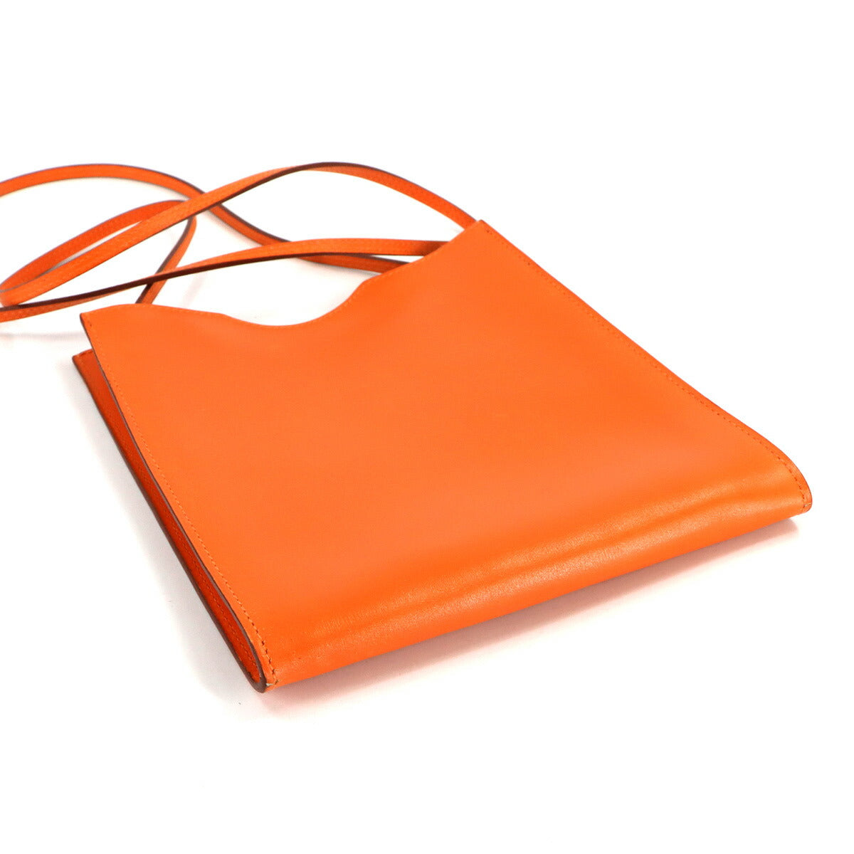 Onimaitou Shoulder Bag Box Calf Orange Purse Pochette