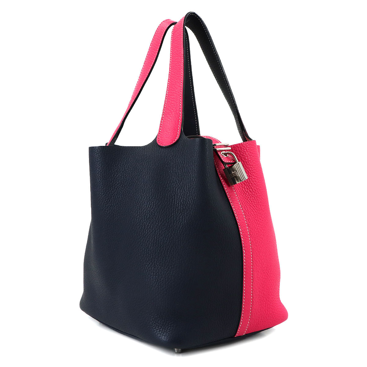 Picotin Lock Casaque MM Hand Bag Taurillon Clemence Rose Extreme