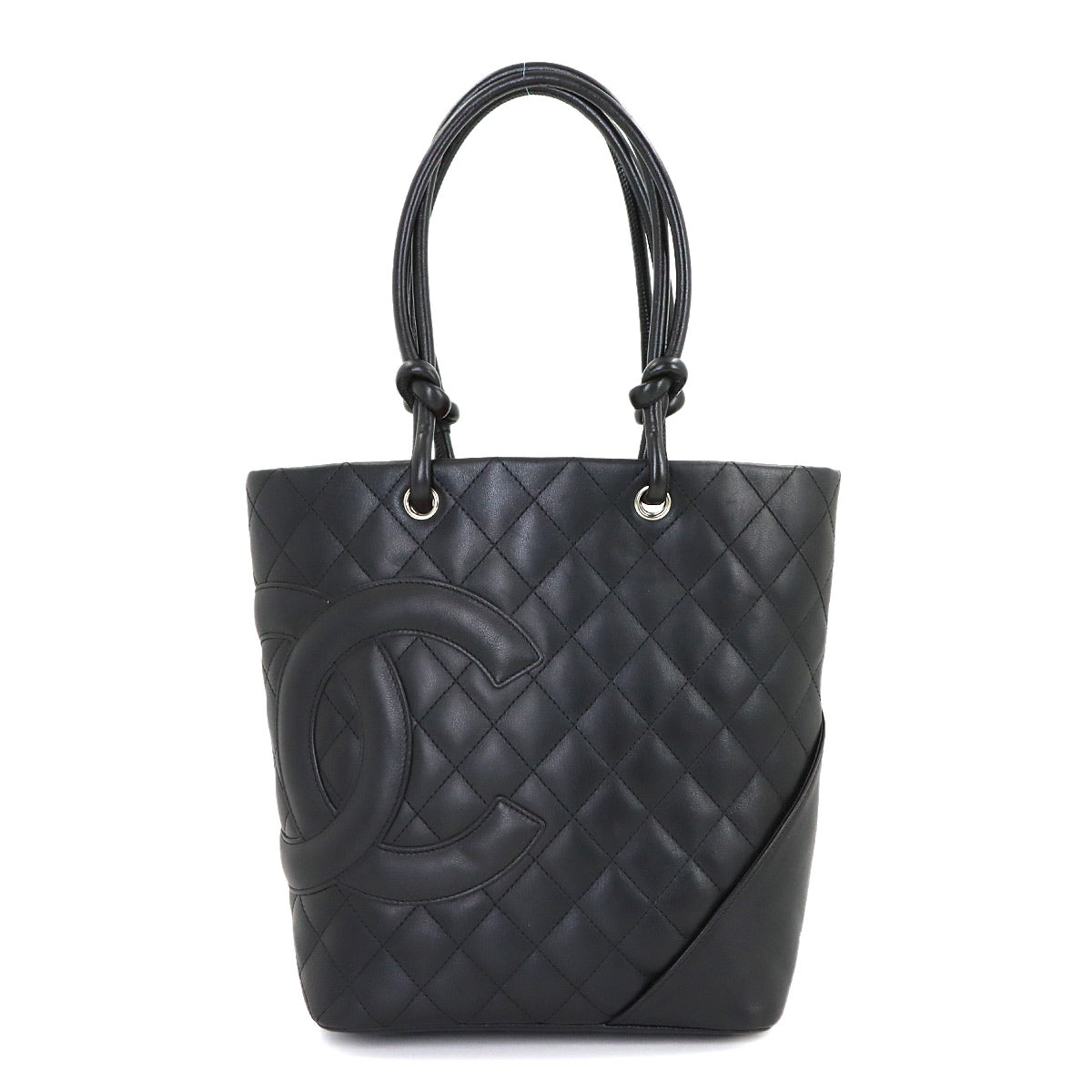 Cambon Line Medium Tote Bag Leather Black A25167 Purse