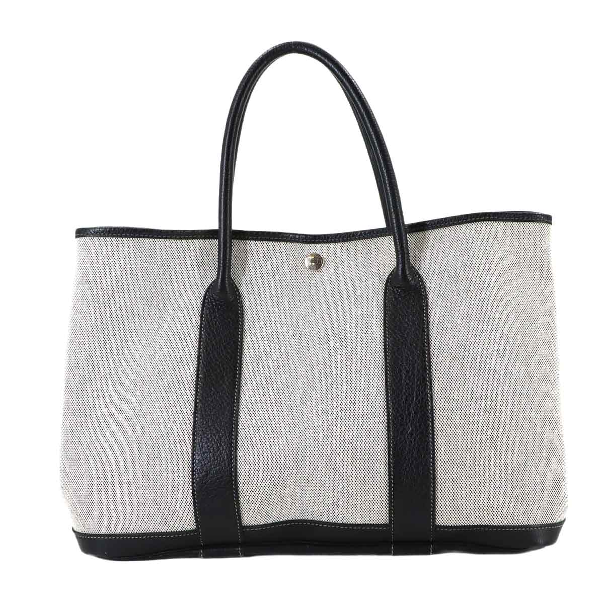 Garden Party PM Tote Bag Toile H Negonda Black Gray