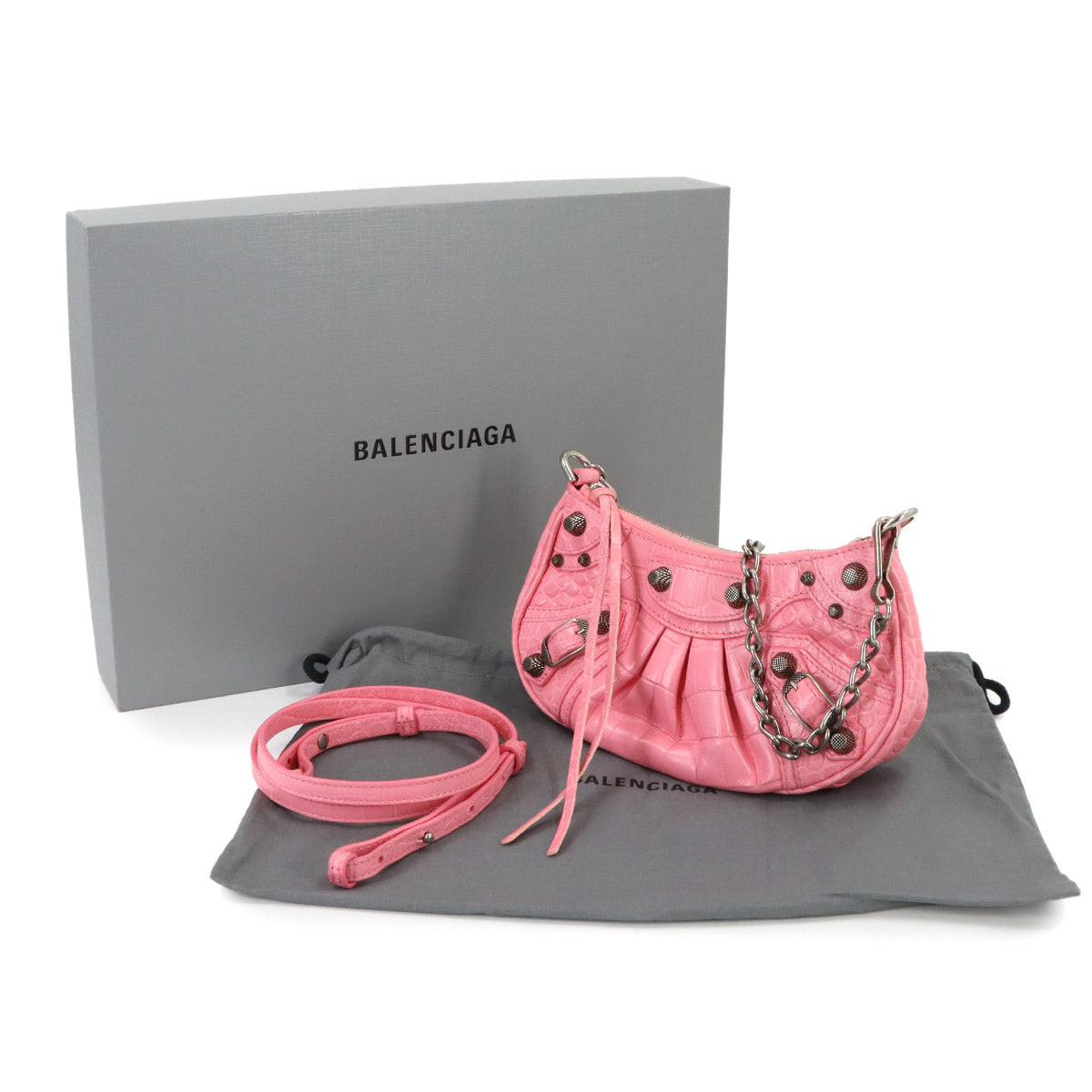 Le Cagole Mini Chain Hand Shoulder Bag Pink 695814