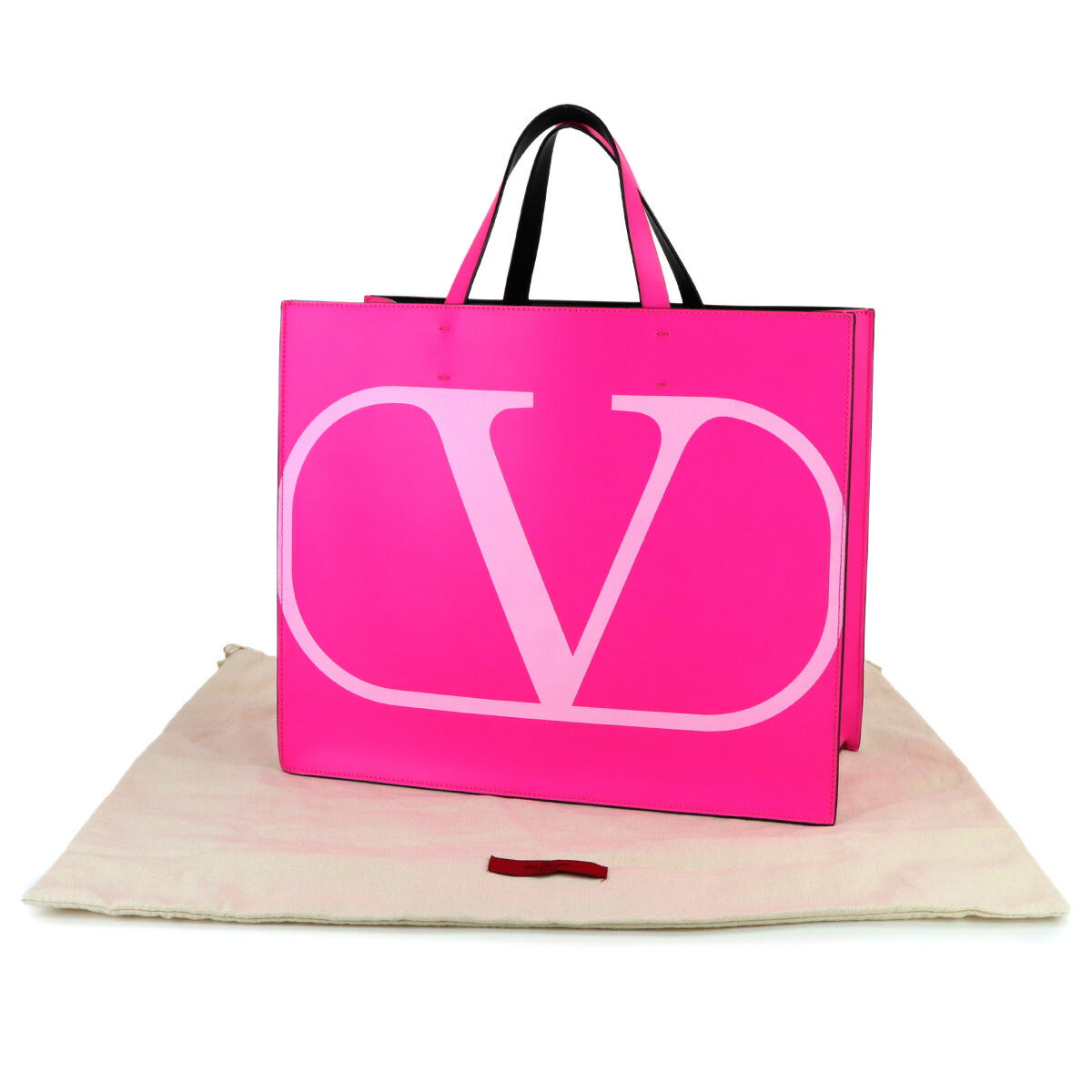 BALENCIAGA V Logos Large Tote Bag Leather Pink