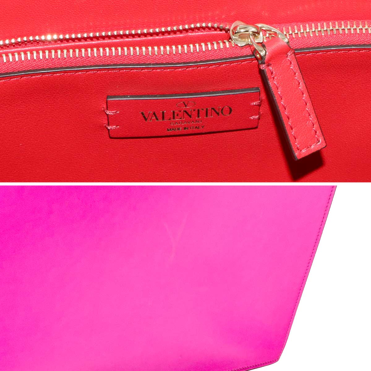 BALENCIAGA V Logos Large Tote Bag Leather Pink