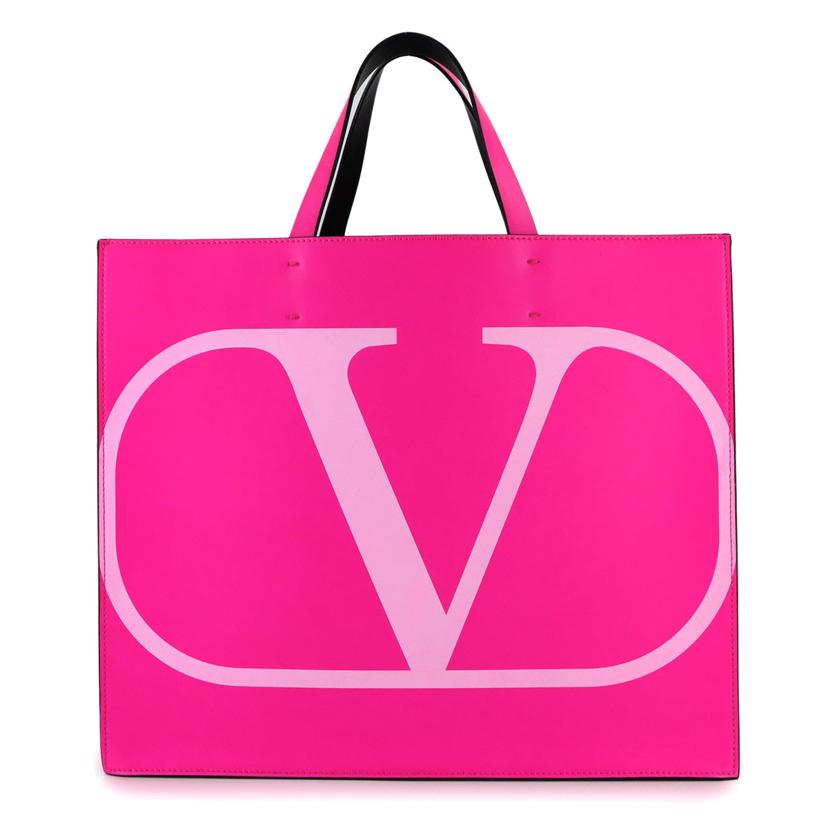 BALENCIAGA V Logos Large Tote Bag Leather Pink