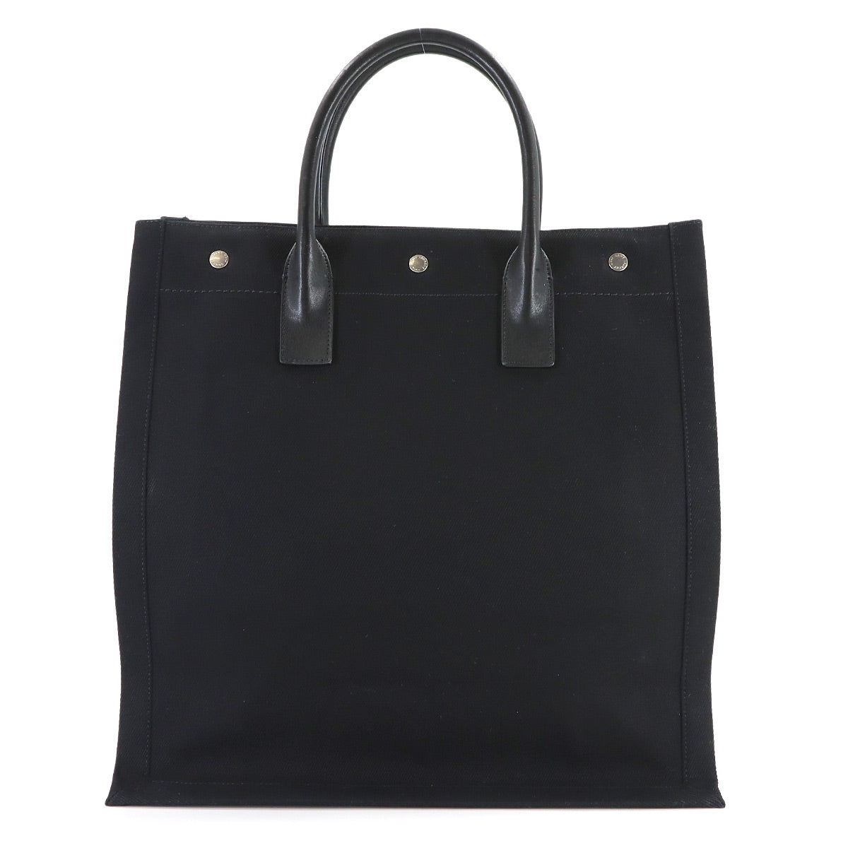 Rive Gauche Tote Bag Canvas Leather Black White 632539
