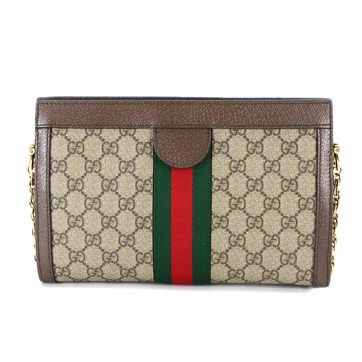 Ophidia Small Shoulder Bag GG Supreme Leather Beige Brown 503877