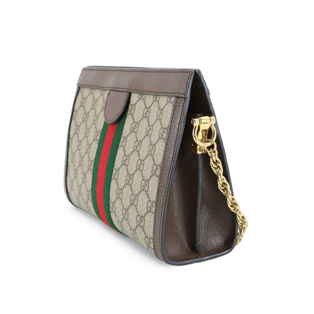 Ophidia Small Shoulder Bag GG Supreme Leather Beige Brown 503877