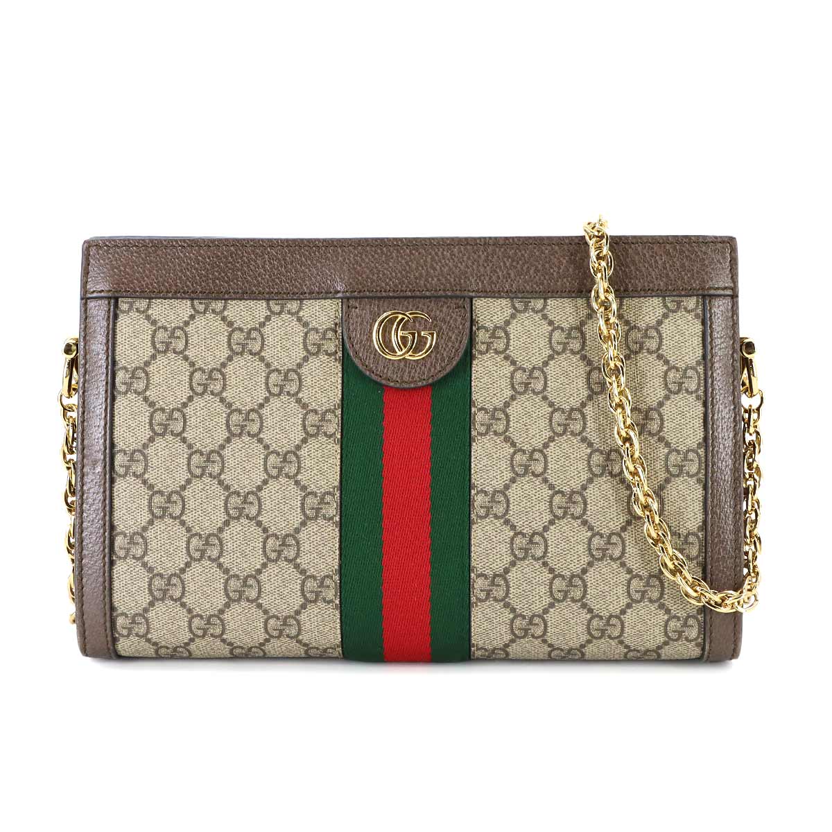 Ophidia Small Shoulder Bag GG Supreme Leather Beige Brown 503877