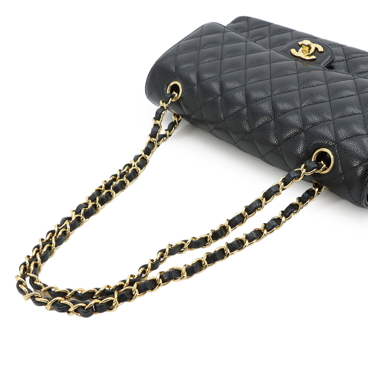Matelasse 25 Chain Shoulder Bag Leather Black A01112