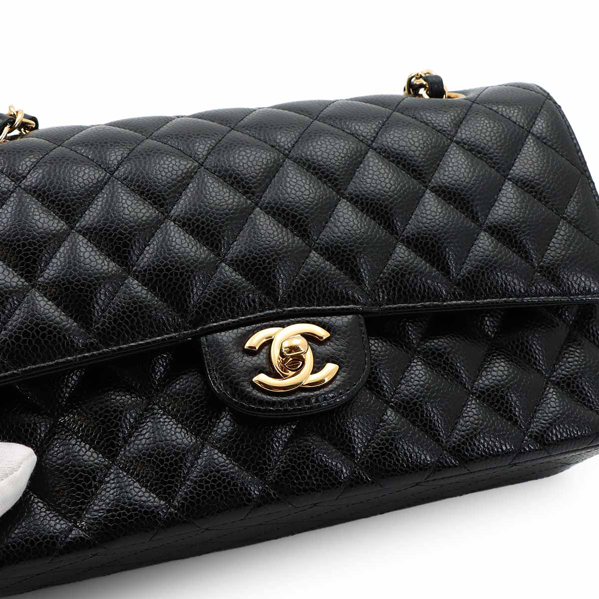 Matelasse 25 Chain Shoulder Bag Leather Black A01112