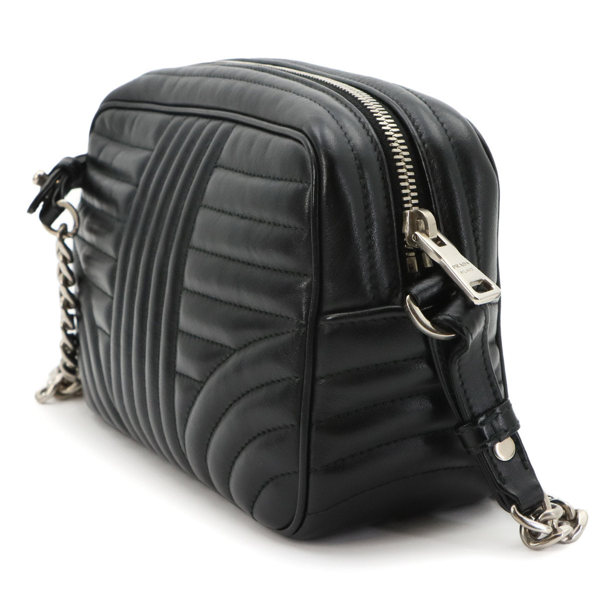 Diagramme Chain Shoulder Bag Leathear Nero Black 1BH083 Purse