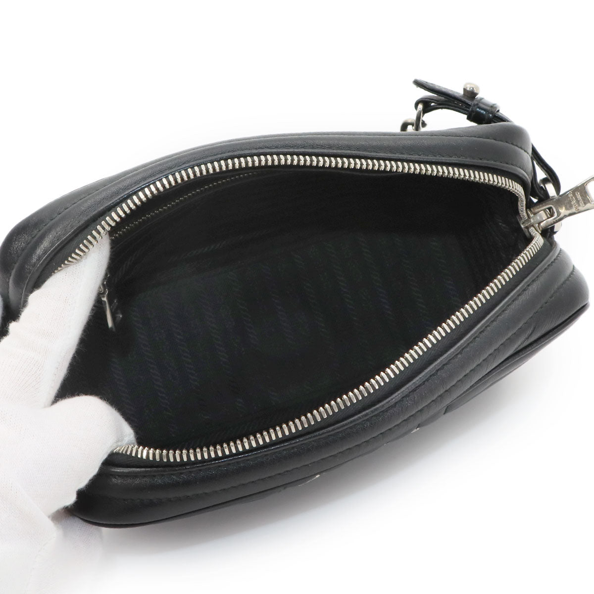 Diagramme Chain Shoulder Bag Leathear Nero Black 1BH083 Purse