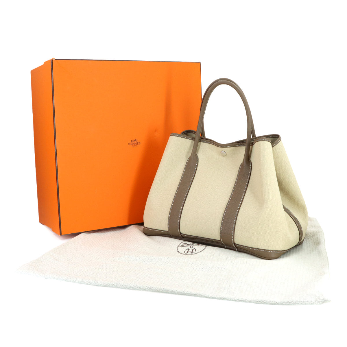 Garden Party PM Tote Bag Toile Militaire Negonda Beton Etoupe