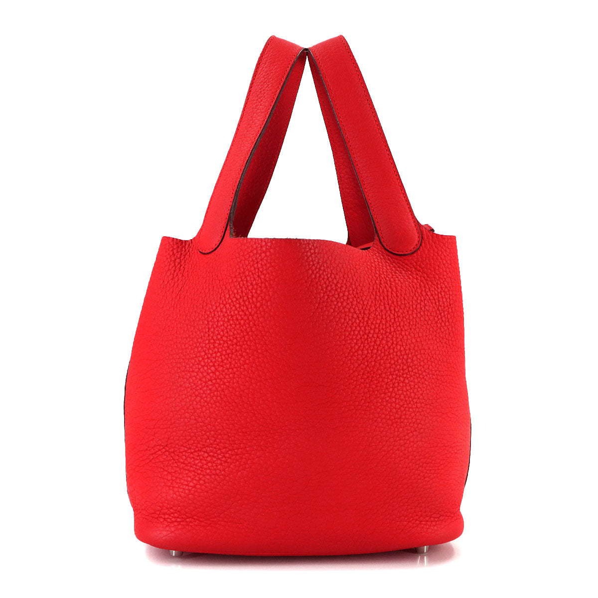 Picotin Lock MM Hand Bag Taurillon Clemence Rouge tomate