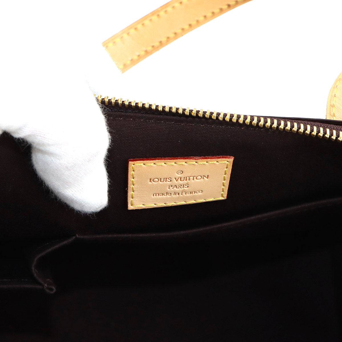Monogram Vernis Bellevue PM Tote Bag Enamel Amarante