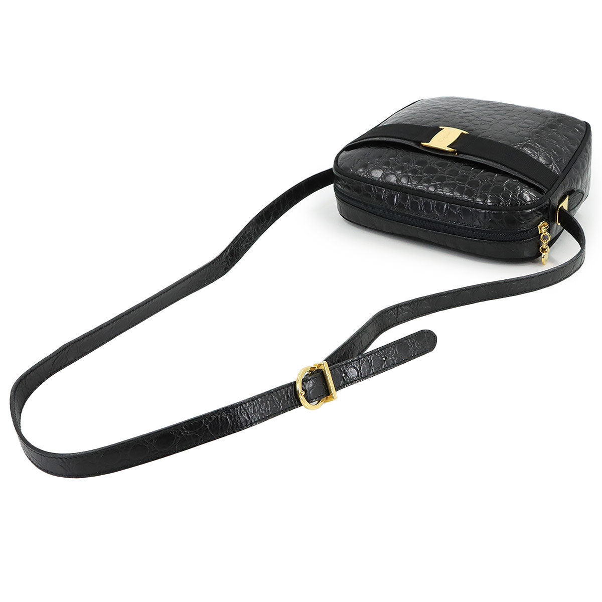 Vara Ribbon Shoulder Bag Leather Black