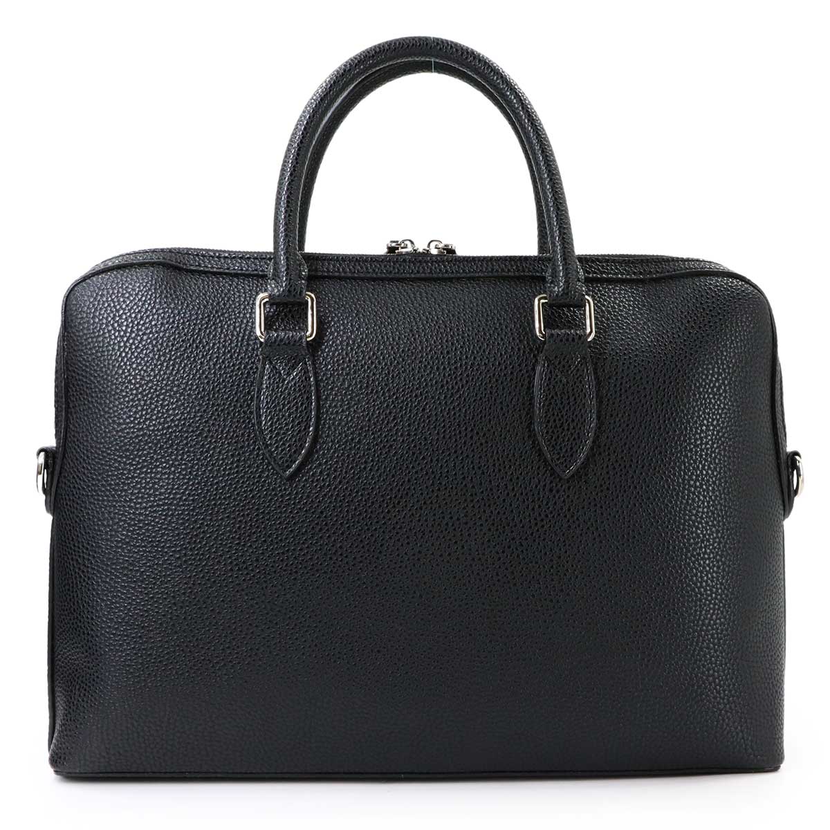 2way Briefcase Shoulder Bag Leather Black Embossed