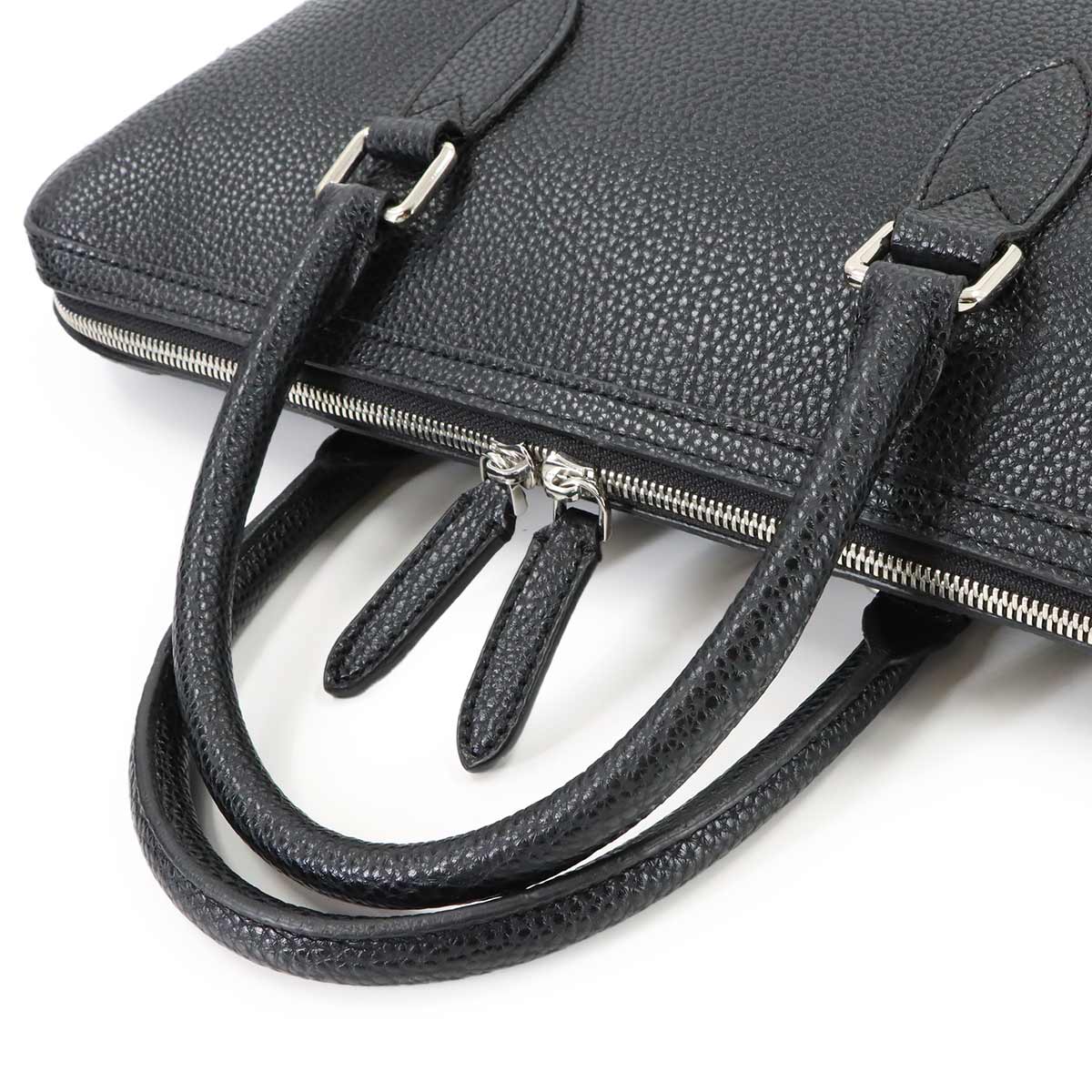 2way Briefcase Shoulder Bag Leather Black Embossed