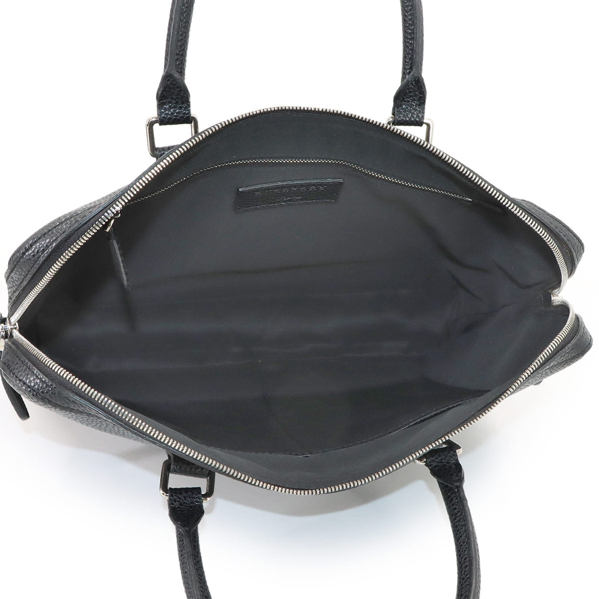 2way Briefcase Shoulder Bag Leather Black Embossed