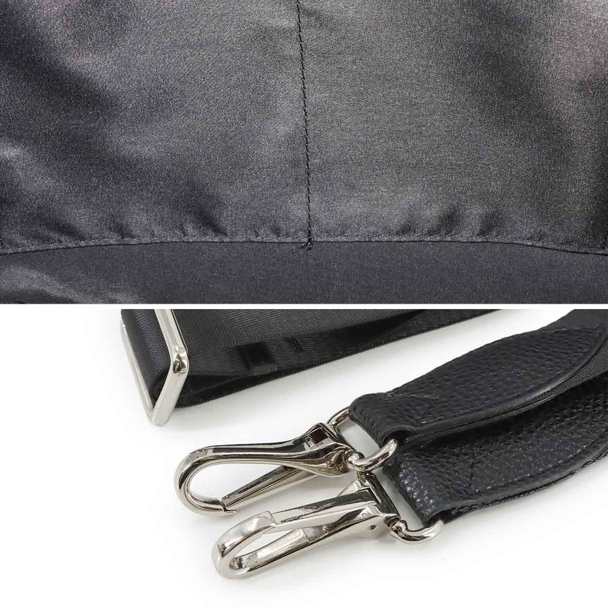 2way Briefcase Shoulder Bag Leather Black Embossed